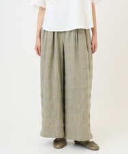 NGLGE53360 GIANNI LO GIUDICE(ジャンニ ロ ジュディチェ) [洗える]シャドーチェックワイドパンツ ベージュ