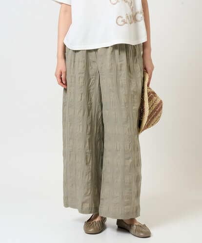 NGLGE53360 GIANNI LO GIUDICE [洗える]シャドーチェックワイドパンツ