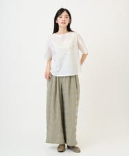 NGLGE53360 GIANNI LO GIUDICE(ジャンニ ロ ジュディチェ) [洗える]シャドーチェックワイドパンツ ベージュ