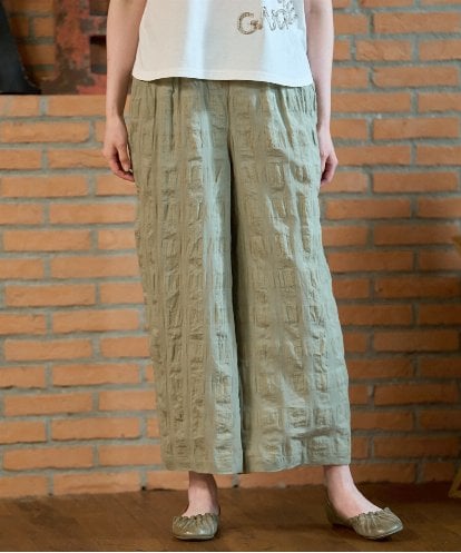 NGLGE53360 GIANNI LO GIUDICE [洗える]シャドーチェックワイドパンツ