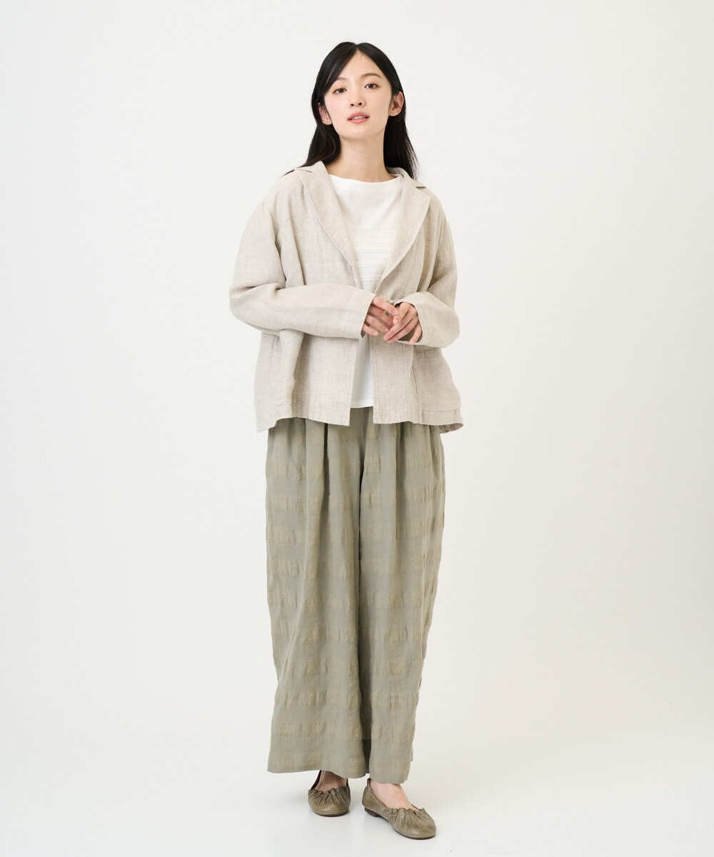 NGLGE53360 GIANNI LO GIUDICE(ジャンニ ロ ジュディチェ) [洗える]シャドーチェックワイドパンツ ベージュ