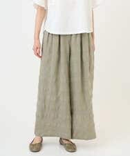 NGLGE53360 GIANNI LO GIUDICE(ジャンニ ロ ジュディチェ) [洗える]シャドーチェックワイドパンツ ベージュ