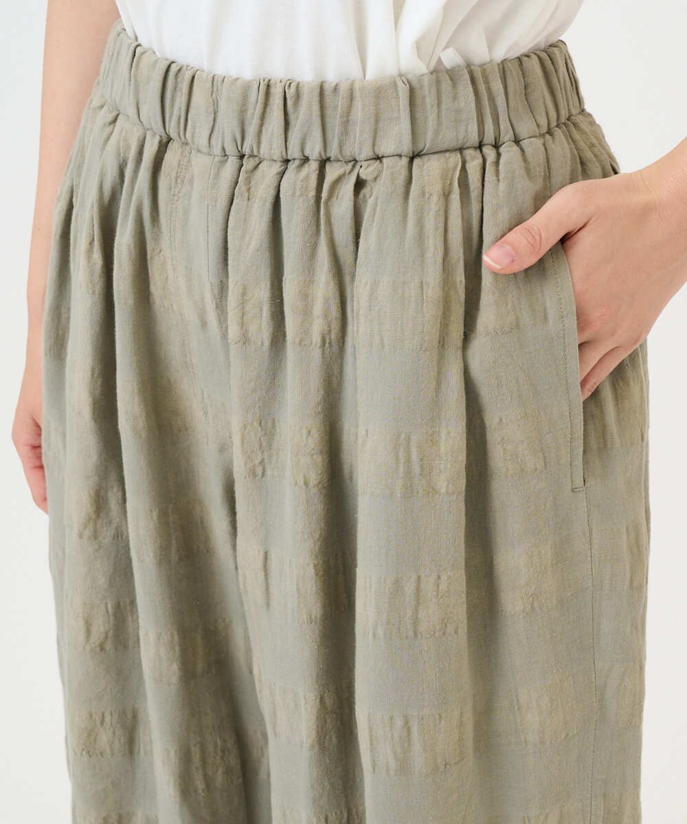 NGLGE53360 GIANNI LO GIUDICE(ジャンニ ロ ジュディチェ) [洗える]シャドーチェックワイドパンツ ベージュ