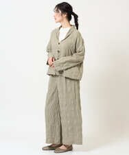 NGLGE53360 GIANNI LO GIUDICE(ジャンニ ロ ジュディチェ) [洗える]シャドーチェックワイドパンツ ベージュ