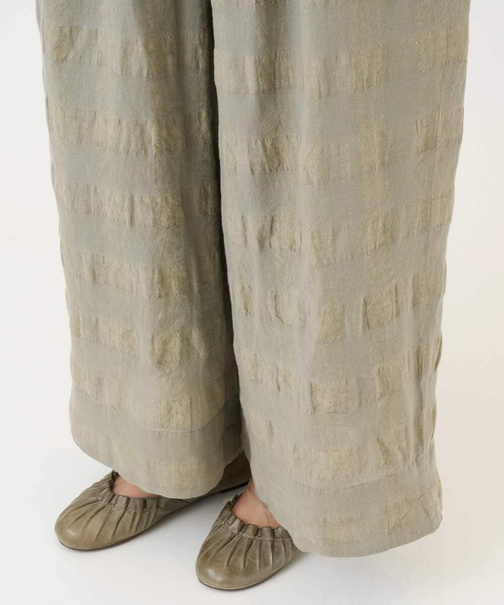 NGLGE53360 GIANNI LO GIUDICE(ジャンニ ロ ジュディチェ) [洗える]シャドーチェックワイドパンツ ベージュ