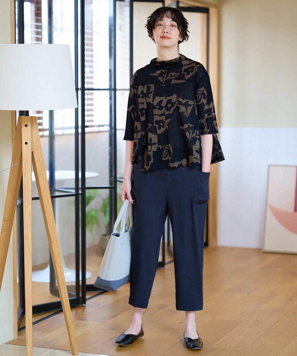 NGLGE55210 GIANNI LO GIUDICE(ジャンニ ロ ジュディチェ) [洗える・日本製]オクタワルツカルゼパンツ ネイビー