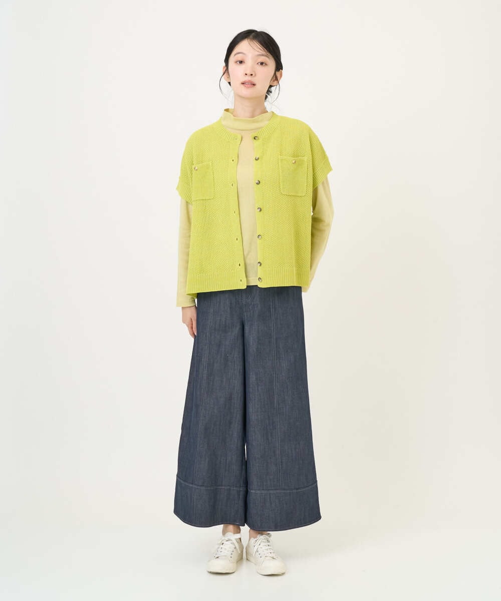 NGLGF20270 GIANNI LO GIUDICE(ジャンニ ロ ジュディチェ) [洗える]スラブシャンブレーデニムパンツ ネイビー