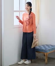 NGLGF20270 GIANNI LO GIUDICE(ジャンニ ロ ジュディチェ) [洗える]スラブシャンブレーデニムパンツ ネイビー