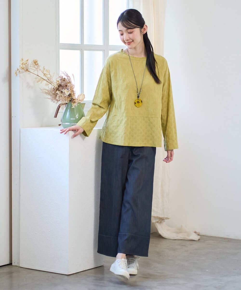 NGLGF20270 GIANNI LO GIUDICE(ジャンニ ロ ジュディチェ) [洗える]スラブシャンブレーデニムパンツ ネイビー