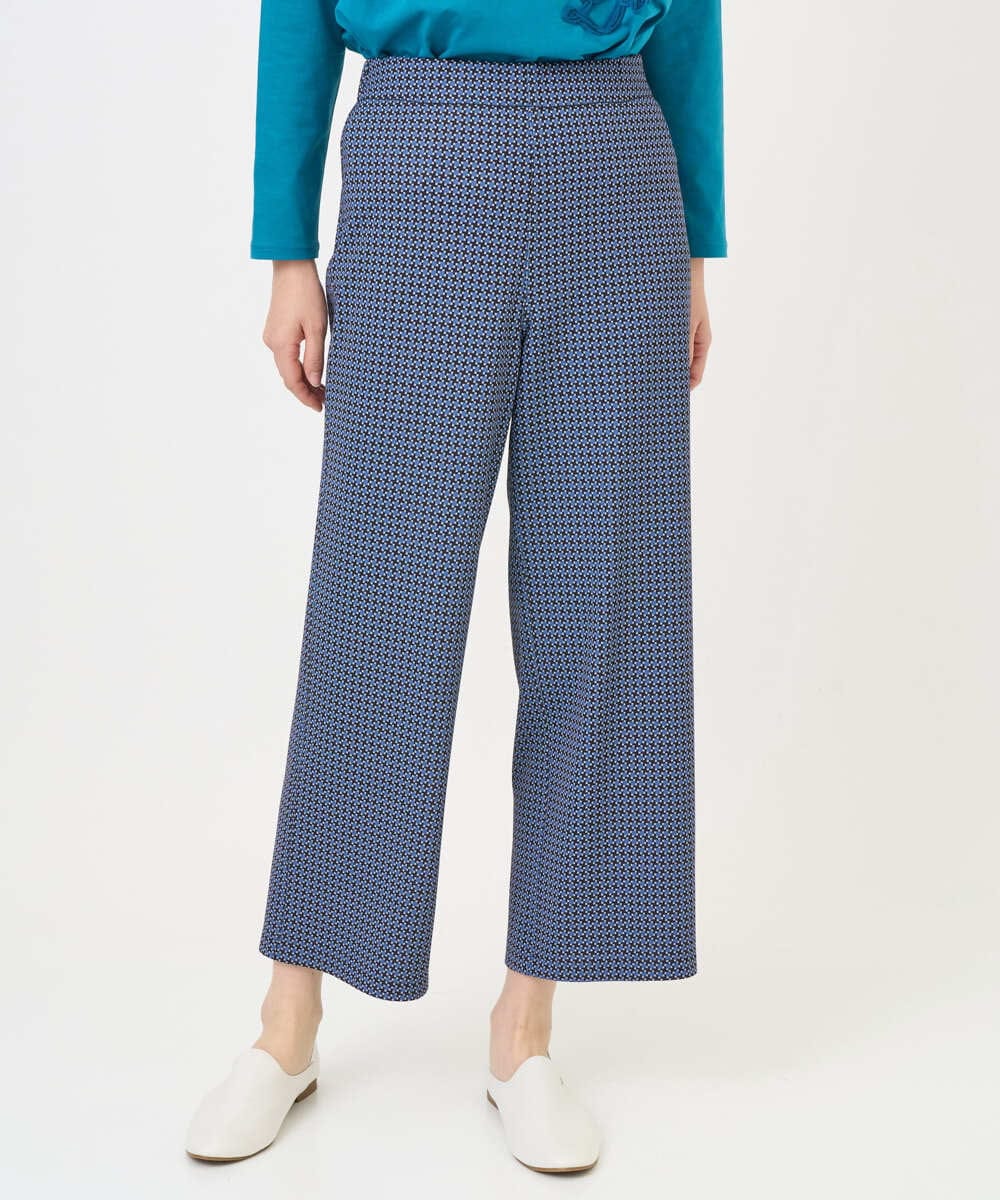 NGLGF28250 GIANNI LO GIUDICE(ジャンニ ロ ジュディチェ) [洗える・リバーシブル]裏コットン幾何プリントパンツ ブルー