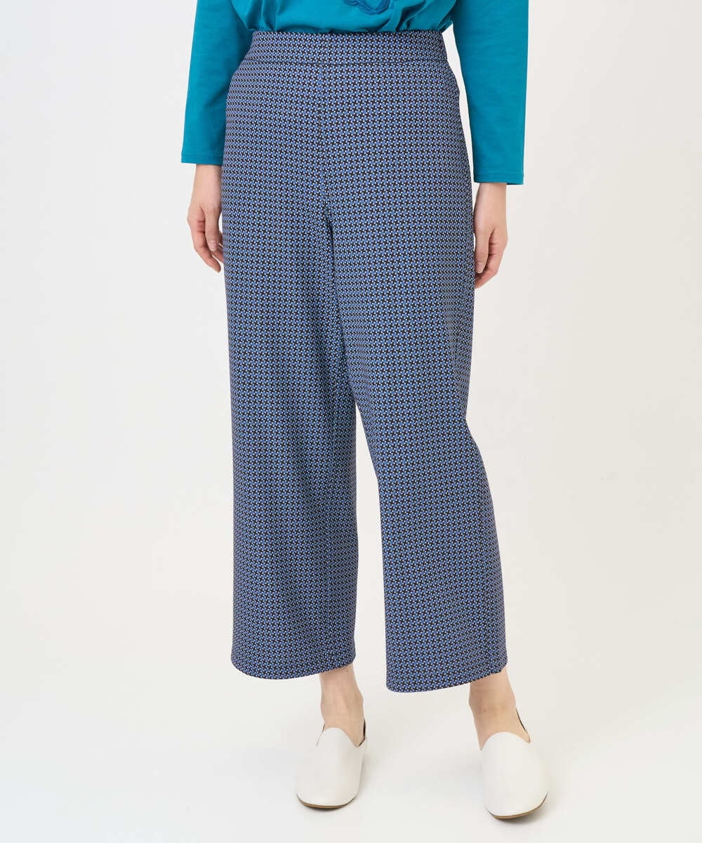 NGLGF28250 GIANNI LO GIUDICE(ジャンニ ロ ジュディチェ) [洗える・リバーシブル]裏コットン幾何プリントパンツ ブルー