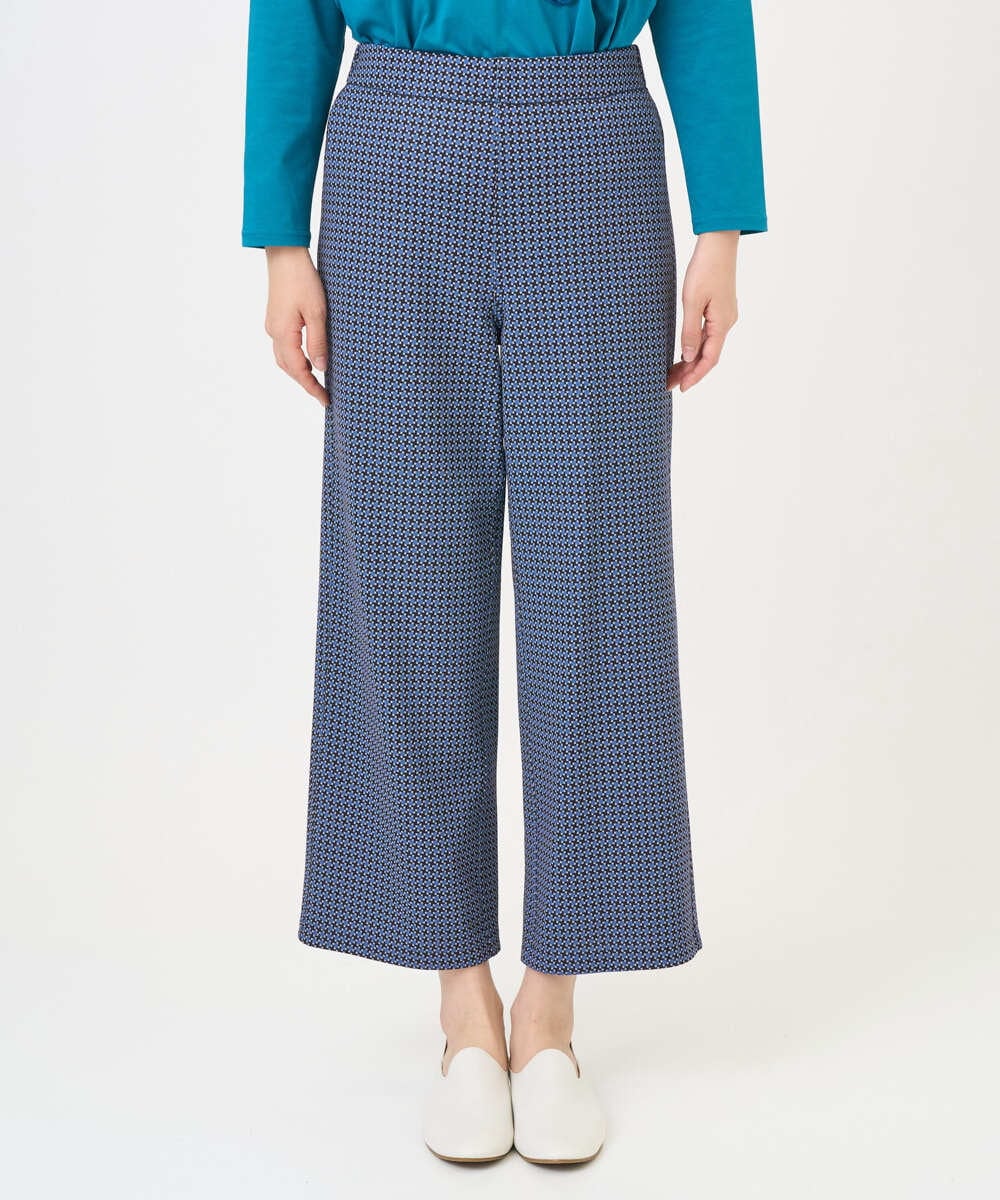 NGLGF28250 GIANNI LO GIUDICE(ジャンニ ロ ジュディチェ) [洗える・リバーシブル]裏コットン幾何プリントパンツ ブルー