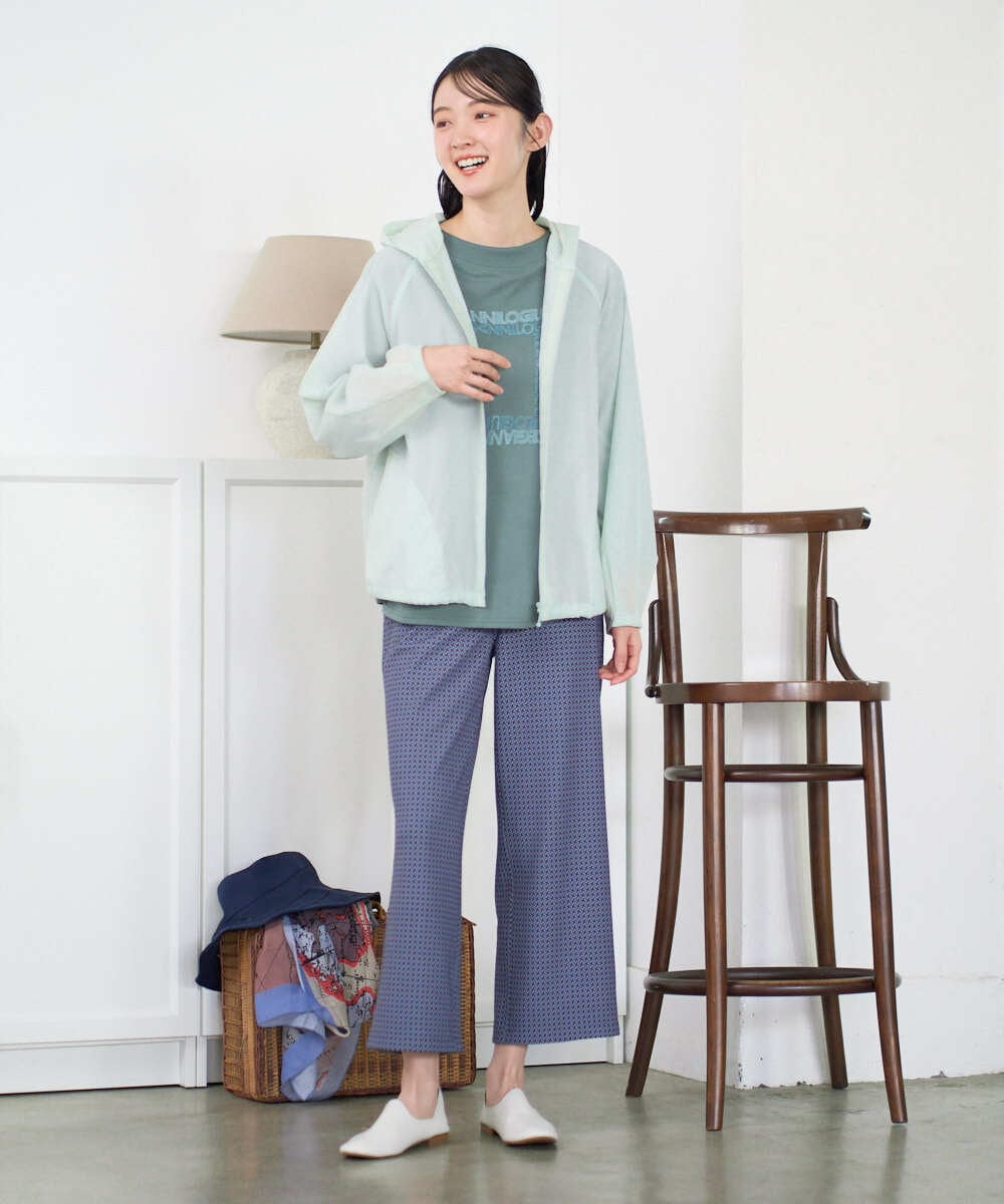 NGLGF28250 GIANNI LO GIUDICE(ジャンニ ロ ジュディチェ) [洗える・リバーシブル]裏コットン幾何プリントパンツ ブルー