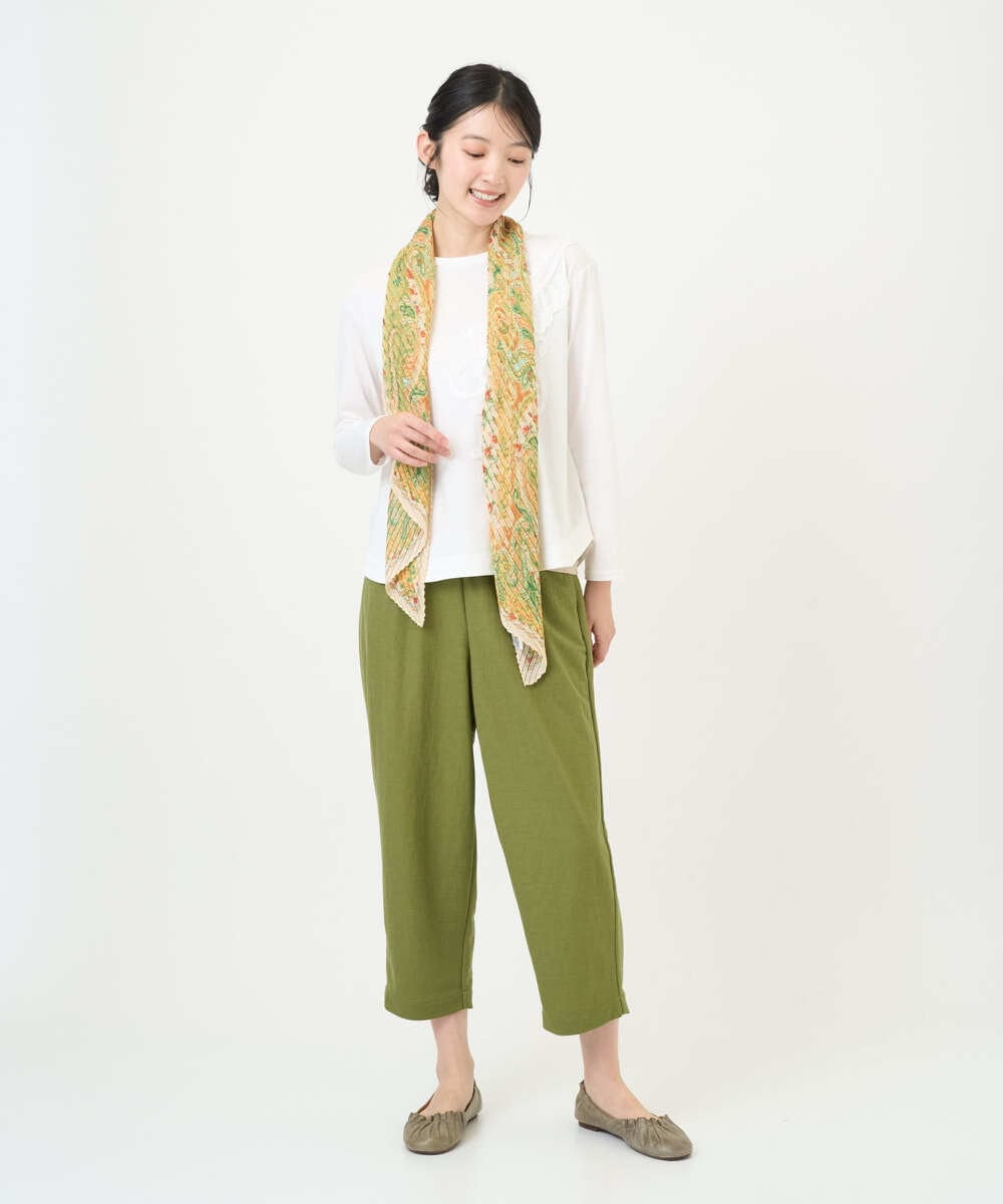 NGLGF39180 GIANNI LO GIUDICE(ジャンニ ロ ジュディチェ) [洗える・日本製]ナチュラルスムースパンツ グリーン