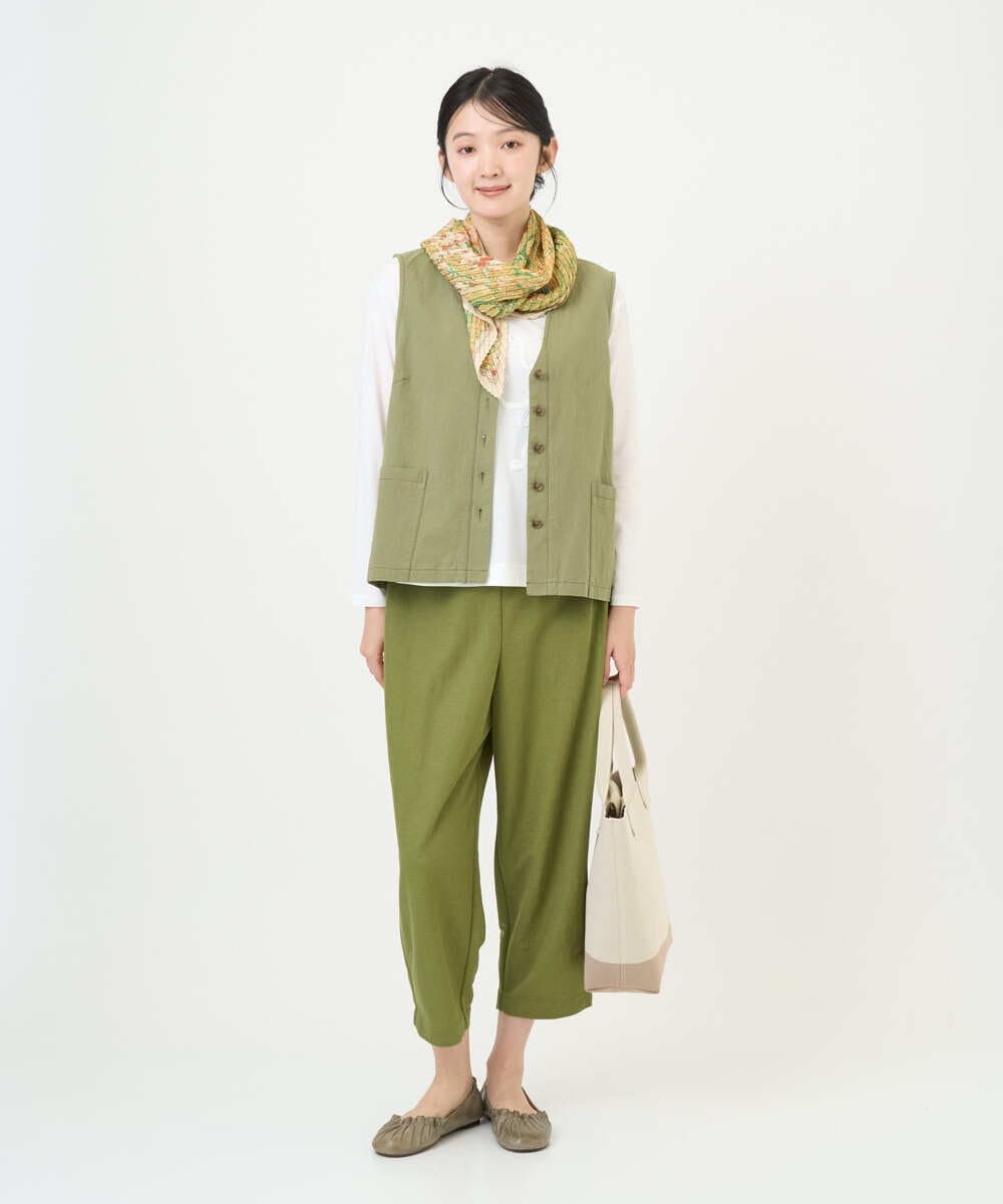 NGLGF39180 GIANNI LO GIUDICE(ジャンニ ロ ジュディチェ) [洗える・日本製]ナチュラルスムースパンツ グリーン