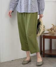 NGLGF39180 GIANNI LO GIUDICE(ジャンニ ロ ジュディチェ) [洗える・日本製]ナチュラルスムースパンツ グリーン