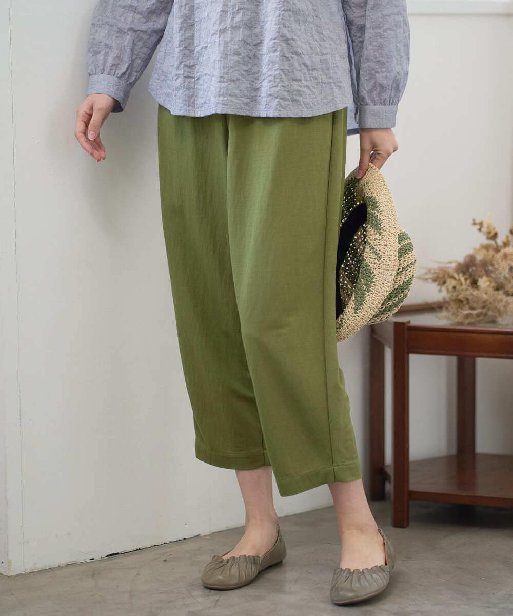 NGLGF39180 GIANNI LO GIUDICE(ジャンニ ロ ジュディチェ) [洗える・日本製]ナチュラルスムースパンツ グリーン