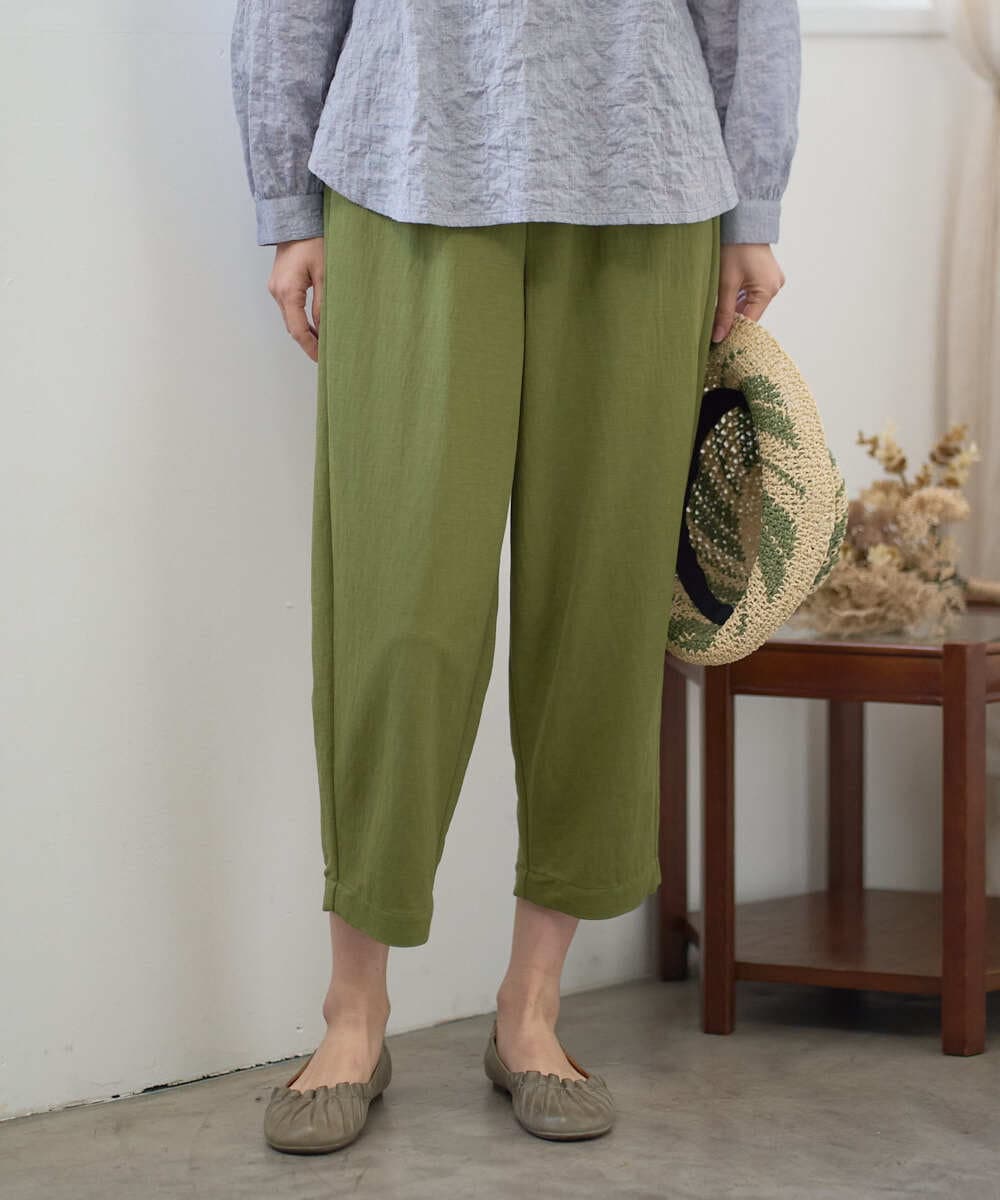 NGLGF39180 GIANNI LO GIUDICE(ジャンニ ロ ジュディチェ) [洗える・日本製]ナチュラルスムースパンツ グリーン