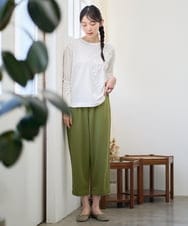 NGLGF39180 GIANNI LO GIUDICE(ジャンニ ロ ジュディチェ) [洗える・日本製]ナチュラルスムースパンツ グリーン