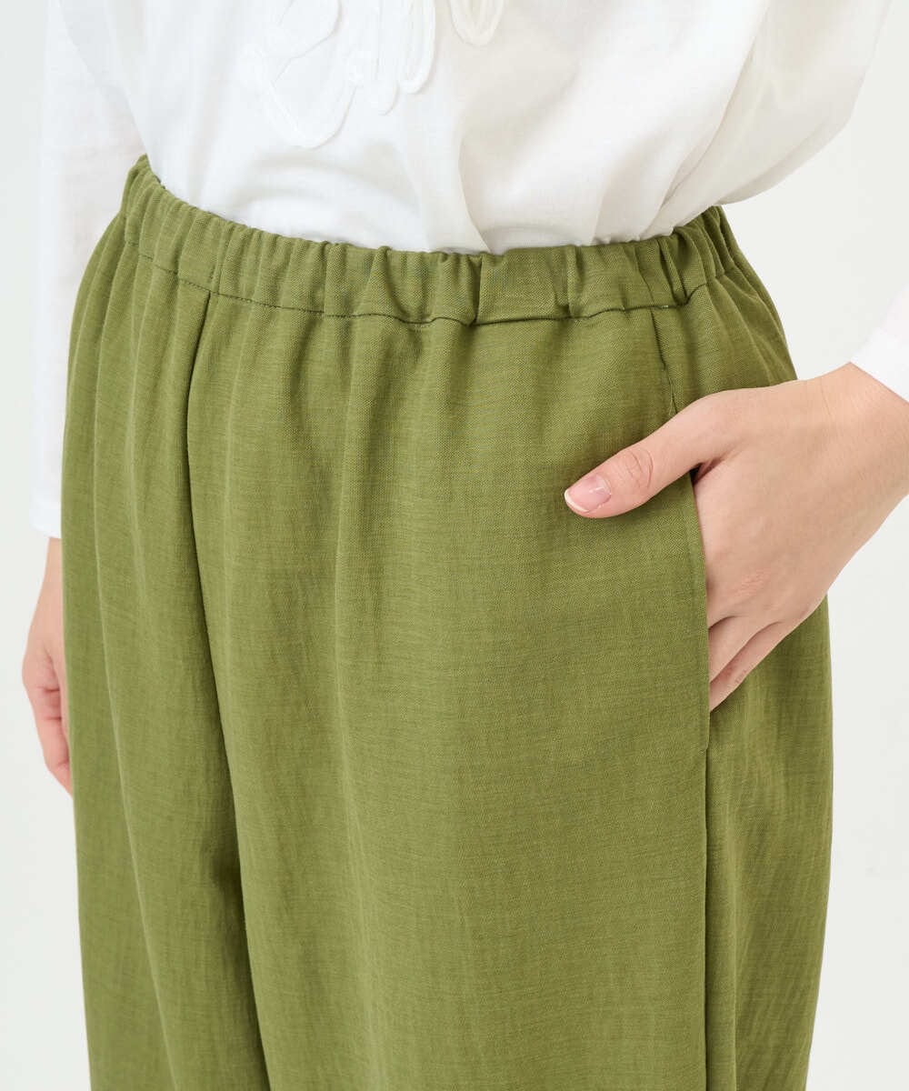 NGLGF39180 GIANNI LO GIUDICE(ジャンニ ロ ジュディチェ) [洗える・日本製]ナチュラルスムースパンツ グリーン