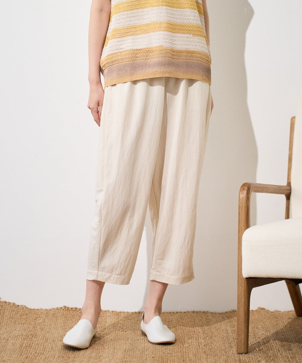 NGLGF39180 GIANNI LO GIUDICE(ジャンニ ロ ジュディチェ) [洗える・日本製]ナチュラルスムースパンツ アイボリー