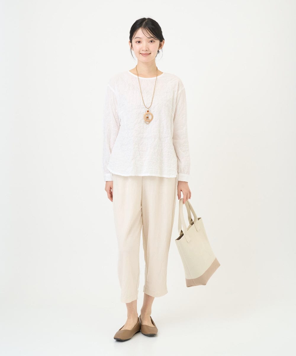 NGLGF39180 GIANNI LO GIUDICE(ジャンニ ロ ジュディチェ) [洗える・日本製]ナチュラルスムースパンツ アイボリー