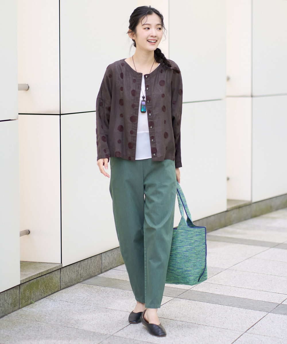 NGLGF58250 GIANNI LO GIUDICE(ジャンニ ロ ジュディチェ) [洗える]コットンエステルクールマックスパンツ カーキ