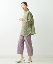 NGLGS30210 GIANNI LO GIUDICE(ジャンニ ロ ジュディチェ) [洗える・日本製]綿麻ストレッチヴィンテージクロップトパンツ パープル
