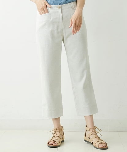 NGLGS30210 GIANNI LO GIUDICE [洗える・日本製]綿麻ストレッチヴィンテージクロップトパンツ