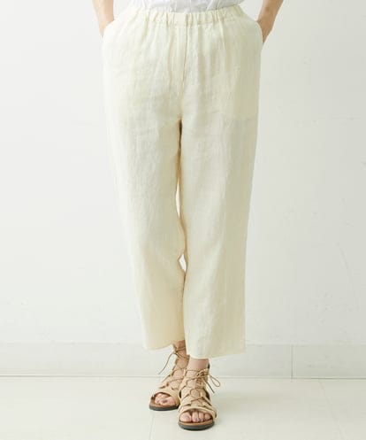 NGLGS44230 GIANNI LO GIUDICE [洗える]リネンタンブラーテーパードパンツ