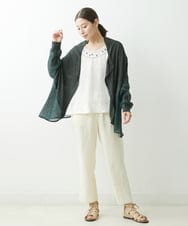 NGLGS44230 GIANNI LO GIUDICE(ジャンニ ロ ジュディチェ) [洗える]リネンタンブラーテーパードパンツ アイボリー