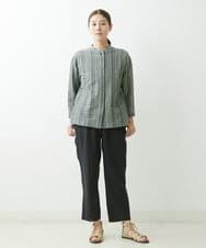 NGLGS44230 GIANNI LO GIUDICE(ジャンニ ロ ジュディチェ) [洗える]リネンタンブラーテーパードパンツ ブラック