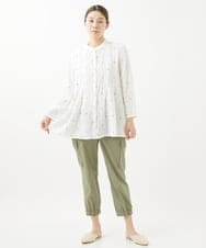 NGLGV25250 GIANNI LO GIUDICE(ジャンニ ロ ジュディチェ) [洗える]リヨセルナイロンツイルクロップドパンツ カーキ
