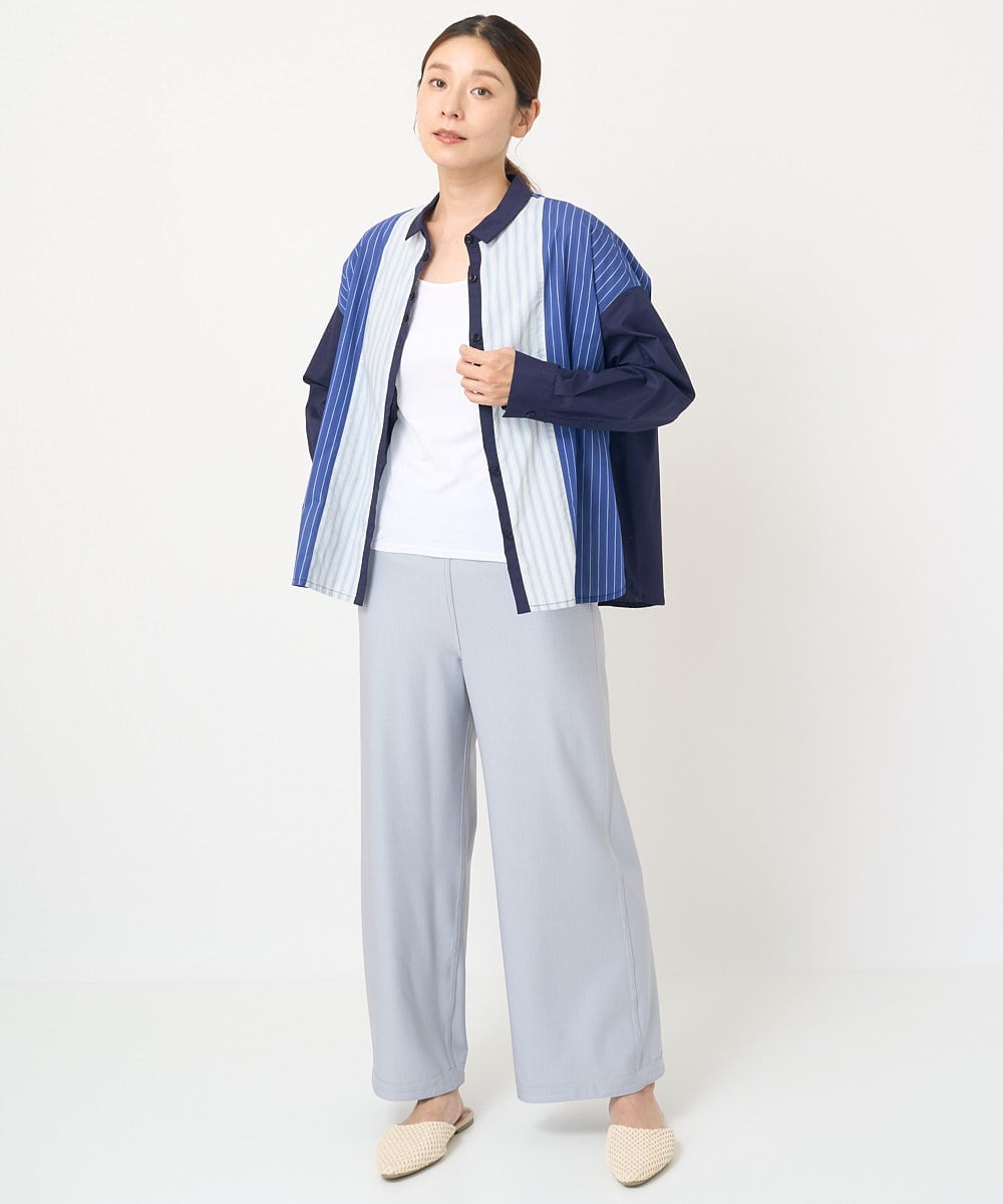 NGLGV28230 GIANNI LO GIUDICE(ジャンニ ロ ジュディチェ) [洗える・リバーシブル]クールドットフルレングスパンツ カーキ
