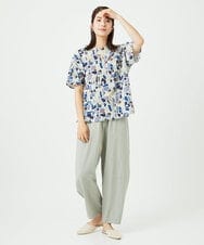 NGLHC13230 GIANNI LO GIUDICE(ジャンニ ロ ジュディチェ) [洗える]レーヨンコットンコクーンシルエットパンツ ライトモスグリーン