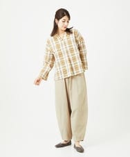 NGLHC13230 GIANNI LO GIUDICE(ジャンニ ロ ジュディチェ) [洗える]レーヨンコットンコクーンシルエットパンツ ベージュ