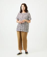 NGLHC23250 GIANNI LO GIUDICE(ジャンニ ロ ジュディチェ) [洗える]レーヨンナイロンリネンパンツ ブラウン