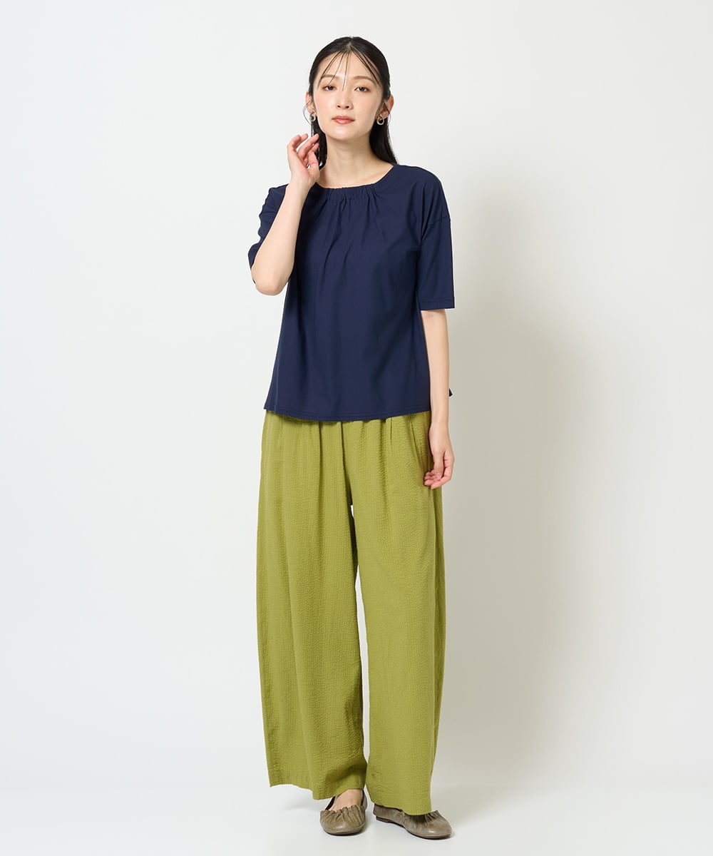 NGLHD05200 GIANNI LO GIUDICE(ジャンニ ロ ジュディチェ) [洗える]コットンシアサッカーパンツ グリーン