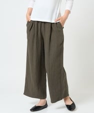 NGLHD66300 GIANNI LO GIUDICE(ジャンニ ロ ジュディチェ) [洗える]麻ストライプパンツ カーキ