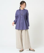 NGLHD66300 GIANNI LO GIUDICE(ジャンニ ロ ジュディチェ) [洗える]麻ストライプパンツ カーキ