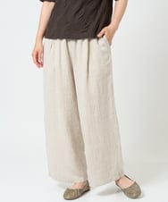 NGLHD66300 GIANNI LO GIUDICE(ジャンニ ロ ジュディチェ) [洗える]麻ストライプパンツ ベージュ