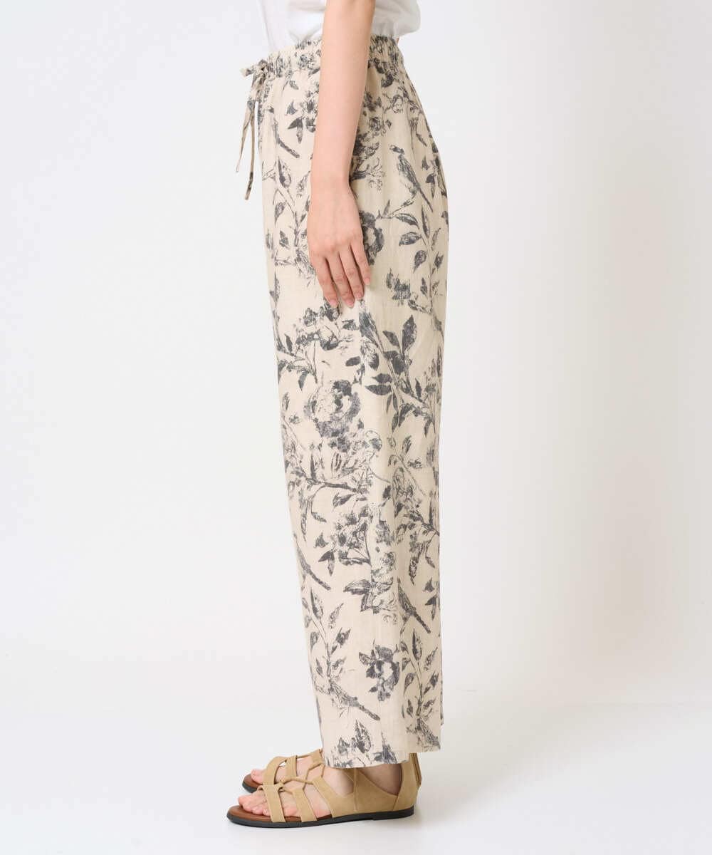NGLHE63270 GIANNI LO GIUDICE(ジャンニ ロ ジュディチェ) [洗える]淡彩フラワープリントパンツ ベージュ