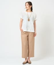 NGLHF09180 GIANNI LO GIUDICE(ジャンニ ロ ジュディチェ) [洗える・日本製]麻調ストレッチパンツ ベージュ