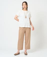 NGLHF09180 GIANNI LO GIUDICE(ジャンニ ロ ジュディチェ) [洗える・日本製]麻調ストレッチパンツ ベージュ