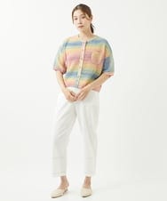 NGLHW01230 GIANNI LO GIUDICE(ジャンニ ロ ジュディチェ) [洗える・日本製]コットンリネンストライプパンツ ホワイト