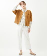 NGLHW01230 GIANNI LO GIUDICE(ジャンニ ロ ジュディチェ) [洗える・日本製]コットンリネンストライプパンツ ホワイト