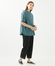 NGLHW01230 GIANNI LO GIUDICE(ジャンニ ロ ジュディチェ) [洗える・日本製]コットンリネンストライプパンツ ブラック