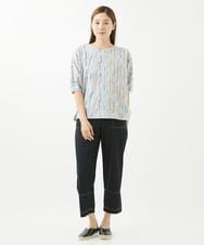NGLHW01230 GIANNI LO GIUDICE(ジャンニ ロ ジュディチェ) [洗える・日本製]コットンリネンストライプパンツ ブラック