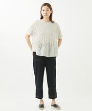 NGLHW01230 GIANNI LO GIUDICE(ジャンニ ロ ジュディチェ) [洗える・日本製]コットンリネンストライプパンツ ブラック