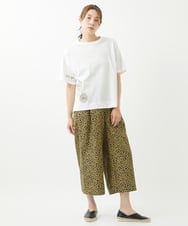NGLHW07200 GIANNI LO GIUDICE(ジャンニ ロ ジュディチェ) [洗える・撥水加工]レインフラワープリントパンツ ネイビー×イエロー